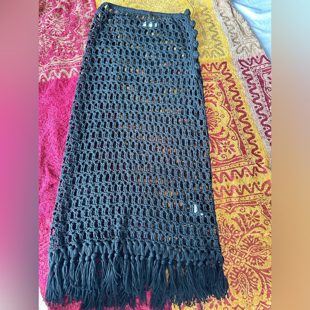 Superdown NWOT Misty Crochet Midi Skirt Black 🖤 Small - Picture 10 of 16